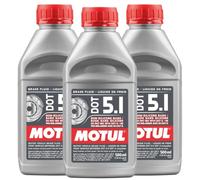 Motul DOT 5.1 100% Synthetic Brake Fluid - 500ml Bottles, 3-Pack (100951)