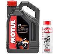 Motul Motorcycle Oil Duo 7100 4T 10 W-40, 4 Litres + Engine Clean 200 ml