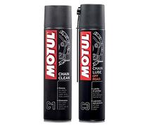 Motul Pack + Economical MC Care Spray Chain Lubricant (C3) and Chain Cleaner (C1) Road Bikes.