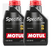 Motul Specific Porsche A40 0W40 Fully Synthetic Car Engine Oil 2L 2 Litre 1L X2