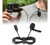 MotuTech Lavalier Clip-on Type C Microphone for Insta360 X4 / X3/Insta360 One X2/Insta360 One RS/Insta360 One R/OSMO Action 3/DJI Action 2 1.5M Wire (for Insta360 Ace/Ace Pro)