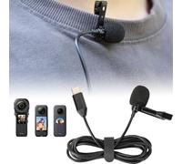 MotuTech Lavalier Clip-on Type C Microphone for Insta360 X4 / X3/Insta360 One X2/Insta360 One RS/Insta360 One R/OSMO Action 3/DJI Action 2 1.5M Wire (for Insta360 One X2/X3/1 inch)