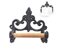MOTUZP Antique Cast Iron Rustic Toilet Roll Holder, Towel Ring, Retro Wrought Iron Tissue Holder Towel Rack Shelf Vintage Toilet Tissue Roll Rack Stainless Steel Tissue Roll Dispenser