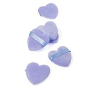 MOTZU 6 Pieces Cotton Powder Puff, Made of Pure Cotton Velour in a Heart Shape Designed for Contouring, Under Eyes, and Corners, 3.0-inch Standard Size, with Strap, Makeup Tool For Cosmetic