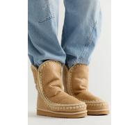 MOU Leather Creston Boots Shoe at Free People in Crackled Beige, Size: EU 41 - female