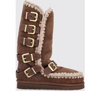 MOU Mid-Calf Eskimo Sheepskin Boots with Crochet Stitching - Size: 41 - female