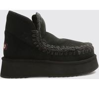 MOU Mini Eskimo Platform Suede Boots with Crochet Stitching - Size: 38 - female