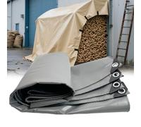 Moubhjd Heavy Duty PVC Tarpaulin, Thick Woven 400gsm Waterproof Double-Sided Fabric - Supreme Versatility for Covering, Protecting（Size：8x9m)