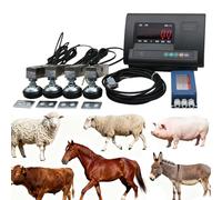 Moubhjd Livestock Scale Kit, Load Cell Scale Kit Platform, Backlight LCD Display Load Weighing Indicator, Steel Beam Compression Load Cell with 4-Wire Junction Box for Cattle Pigs Sheep