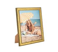 MOUDAMION Wood 8x9 Frame Gold, Ornate Natural Wooden 9x8in Picture Frames, Modern Golden 8 x 9inch Gallery Photo Pic Frame with HD Plexiglass, Horizontal Vertical Wall Mounting Tabletop Display 1Pcs