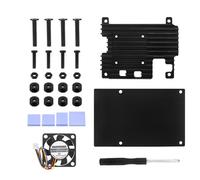MOUDOAUER Full Aluminum Cover Case with Fan Active Passive Cooling Enclosure Metal Heat Shell for Raspberry Pi 5 Motherboards