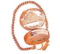 MOUDOAUER Railroad Train Shield Round Case Quartz Pocket Watch, with Music Box Function, Can Play The Music
