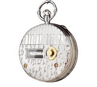 MOUDOAUER Railroad Train Shield Round Case Quartz Pocket Watch, with Music Box Function, Can Play The Music