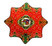 Mougee "Intra" Classic Flow Star - Internal Webbing - 27" Diameter - Durable and Vibrant Patterns (Cosmic Head Collision with Internal Power Ring x Happy Hemp Head)