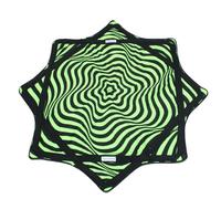Mougee (moo-JEE) Air Flow Star - Neon Series - for Beginners & Advanced - Fun&Challenging - Double Stitched Flow Toy - Vibrant Colors&Patterns 28” Dameter - Green Ripple - Neon