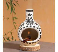 MOUGIGI Handcrafted Palo Santo Holder Ceramic Incense Burner - Compact Size for Meditation Space - Burn Palo Santo Sticks and Cones Safely - Sage Aromatherapy Decor