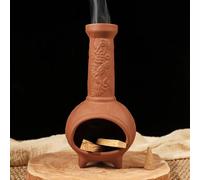 MOUGIGI Handmade Terracotta Palo Santo Holder & Mini Chiminea Incense Dish-Elegant Cone Burner for Palo Santo Sticks & Sage-Ideal for Energy Cleansing, Yoga, Meditation,Zen,Altar Decor & Aromatherapy