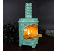 Mougigi Light Green Palo Santo Burner Holder-Mini Chiminea Smudging Bowl for Palo Santo Sticks, Sage Smudge Sticks&Cone Incense Burning-Zen Decor for Energy Cleansing Unique Gift for Friends & Family