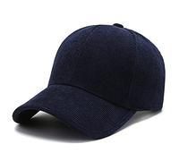 Mougins Casual Corduroy Baseball Cap for Men Women Dad Hat 6 Panel Vintage Classic Low Profile Cotton Adjustable Caps (Navy Blue)
