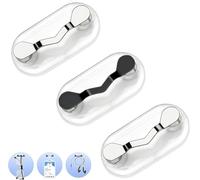 MOUJUCHI Magnet Glasses Holder, 3 PCS Magnetic Clips Eyeglass Clip Stainless Steel ID Badge Holder Eyewear Hook Attaches to All Clothing (1 Black+2 Sliver