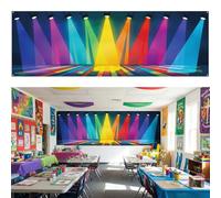 Moukeren 18 x 6 ft Vbs Banner Decorations Color Beam 2026 Backdrop Large Spotlight Pattern Vacation Bible School Photography Background Photo Booth Props for VBS Project Sunday School Festivals Party