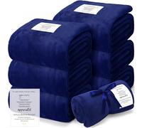 Moukeren 6 Pack in Case Nobody Told You Today Blanket - Soft Flannel Fleece Throw Blankets 50x60 Inch with Inspirational Quotes, Appreciation Gifts for Coworkers Teachers Women Volunteers (Navy)