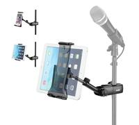 Tablet Holder for Microphone Stand, Moukey Mic Music Stand Phone Holder Compatible with iPad, iPad Pro, iPad Mini, All 4.7-12.9 Inches Smartphones