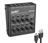 Moukey Ultra Low-Noise 8-Channel Line Mixer for Sub-Mixing, DC 5V 8-Stereo Mini Audio Mixer, Ideal for Small Clubs or Bars, Guitars, Bass, Keyboards