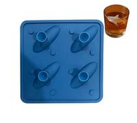 Mould, 4 Cavities Shark Funny Non-Stick Silicone Ice Mould with Animals | for Kitchen Restaurant Bar Freezer Whisky Bourbon Beer Juice and Coffee