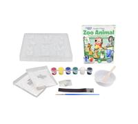 KandyToys Mould and Paint Zoo Animals Arts and Craft Kit | Create Your Own Fridge Magnets | Kids Craft Set