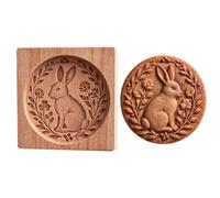 mould, food-safe wooden press, easy to demould | Cookie Stamp Dessert Moulds for Dough Cake Dessert Kitchen Bakery Farmhouse Party Birthday Christmas Holiday Rabbit