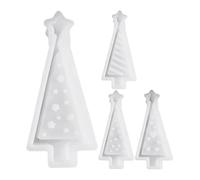 Mould for Christmas Candles - Christmas Tree Shape for Ornaments, 4 Piece Elastic Mould for Easy Demolding for Craft Projects and Decoration