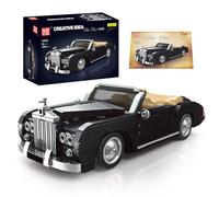 Mould King 10006 for Retro Auto Silver Cloud MOC Building Blocks and Construction Toys, Adult Collecting Model Car Kit for Building, 1:14 Scale Sports Car Model (1096 Parts)
