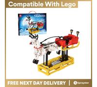 Mould King 10010 Christmas Santa Sleigh Reindeer Building Brick 788pc