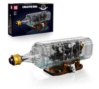 Mould King 10065 Pirate Ship Bottle Ship Black Pearl Building Kit - Ship in Bottle Building Blocks Set with Display Stand, Collectible Adult (2206 Pieces)