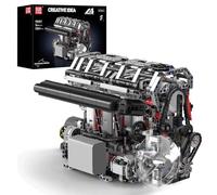 Mould King 10087 MOC Technique (L4) The Four Cylinder Series Gasoline Engine Building Block Kit, Technology Clamp Blocks Kit Contains Engine and Battery Box V4 Engine (1787 PCS+)