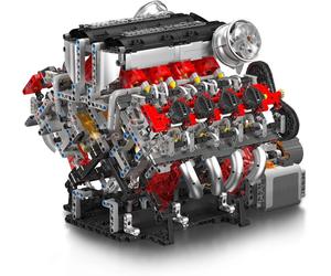 Mould King 10130 Technical F488 Supercar Motorized V8 Engine Building Blocks