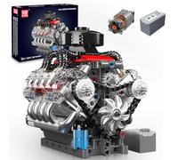 Mould King 10171 Technik V8 Engine Model Building Kit - 487 PCS to Build Your Own Mini Engine That Works - DIY STEM Project for Kids/Teens, MOC Hobby Building Blocks Kit for Adults
