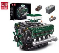 Mould King 10182 Technical Car Engine Toys The Motorized V8 Tank Engine Building