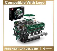 Mould King 10182 V8 Tank Engine 8 Cylinder Building Bricks Kit Runs 2250pc