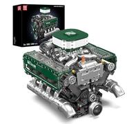 Mould King 10182 V8 Tank Engine Double Turbo Eight Cylinder Gasoline Engine Block Kit V8 Engine Technology Clamp Blocks Kit Contains Engine and Battery Box (2250 Parts+)