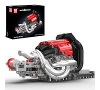 Mould King 10188 Technik Motor Building Block Set for Ages 14+, V8 Engine Model Kit, Motorized Racing Engine Construction Set (980 Pieces)