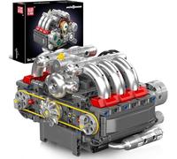Mould King 10193 Technik Engine Building Blocks Toy Kit, Boxer Engine Clamping Blocks Construction Kit Model, Toy Gift Collectibles for Adults Boys Girls(609 Pieces)