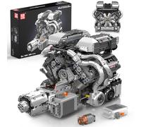 Mould King 10201 W16 Engine Model Kit - Build Your Own Cars 4-Speed Transmission Engine That Works - DIY STEM Project for Kids/Teens, Hobby Building Blocks Kit for Adults (2024 Pcs)