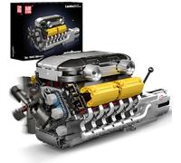 Mould King 10202 Technik Supercar V12 Engine Building Blocks Kit - Motorized Car Engine Model Construction Set for Teens & Adults (1260+ Pieces)