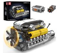 Mould King 10202 V12 Engine Building Blocks Sets, Build a Engine Model Kit That Runs, MOC Engineering Model Building Kit, 1194 PCS STEM Engineering Toys for Kids/Adults