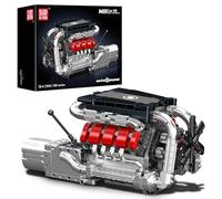 Mould King 10203 Technik V8 Engine Building Blocks Sets - Build Your Own V8 Engine with Gearbox for Adults, Car Engine Building Engineering Toys for Kids/Adults Collections(1169+ Pieces)