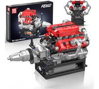 Mould King 10204 V8 Engine Model that Works, MOC Ideas Mini V8 Engine Model Kit for Display, STEM Building Project for Teens 14+(750 PCS)