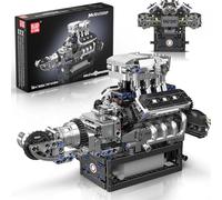 Mould King 10206 V8 Engine Model kit That Runs, Build Your Own Cars Combustion Battery/Motor Blocks Sets, Mechanic Engineering Construction Set, STEM Toy Gift for Adults 14+(737 PCS)