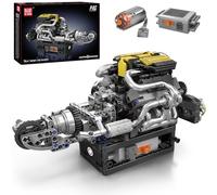 Mould King 10207 Technik V8 Engine Model Building Blocks Kit - 761 PCS to Build Your Own Mini Engine That Works - DIY STEM Building Blocks Kit Project for Kids/Teens/Adults